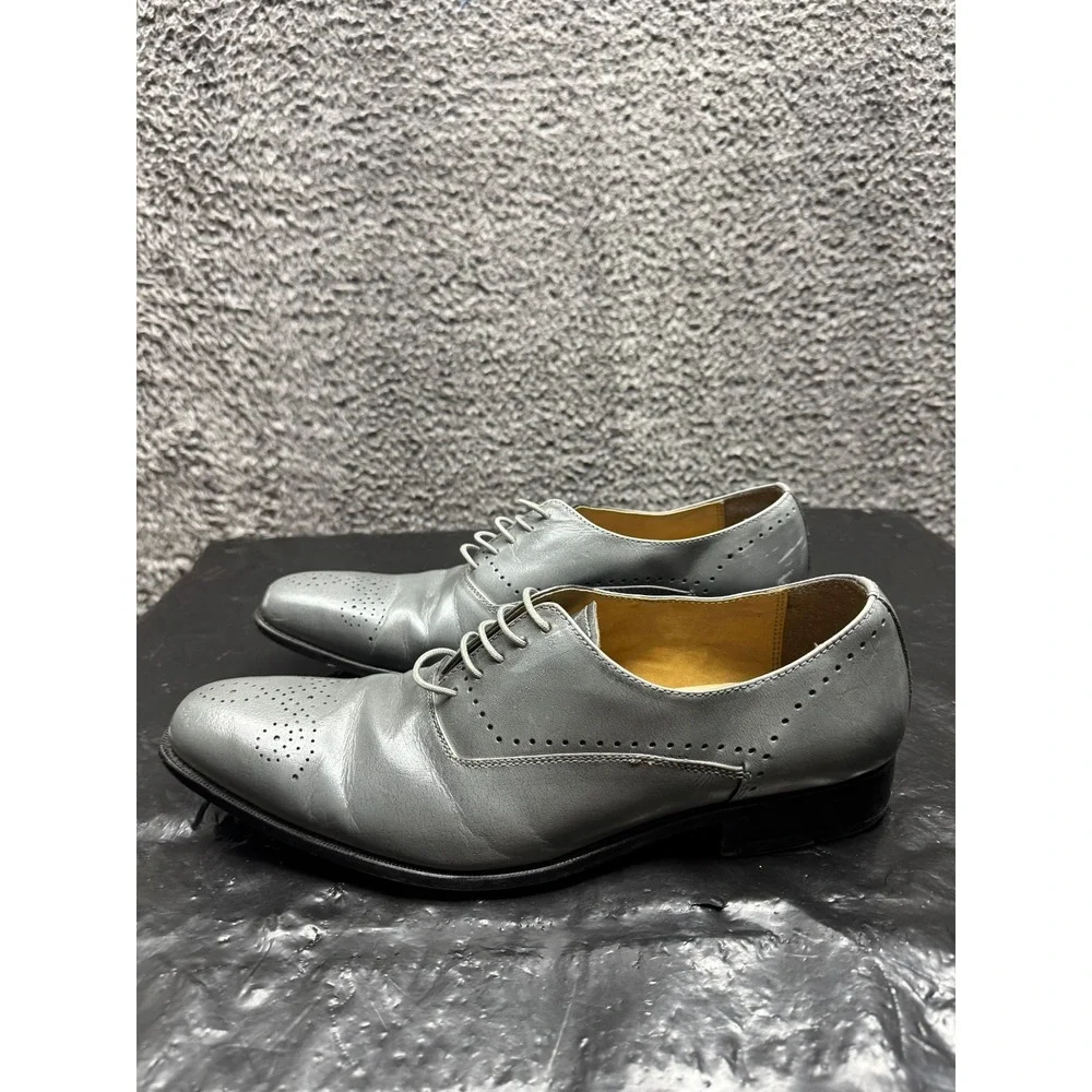 Giorgio Brutini Almond Toe Lace-Up Low Top‎ Oxford Shoes Gray Mens Size 11 US
